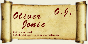 Oliver Jonić vizit kartica